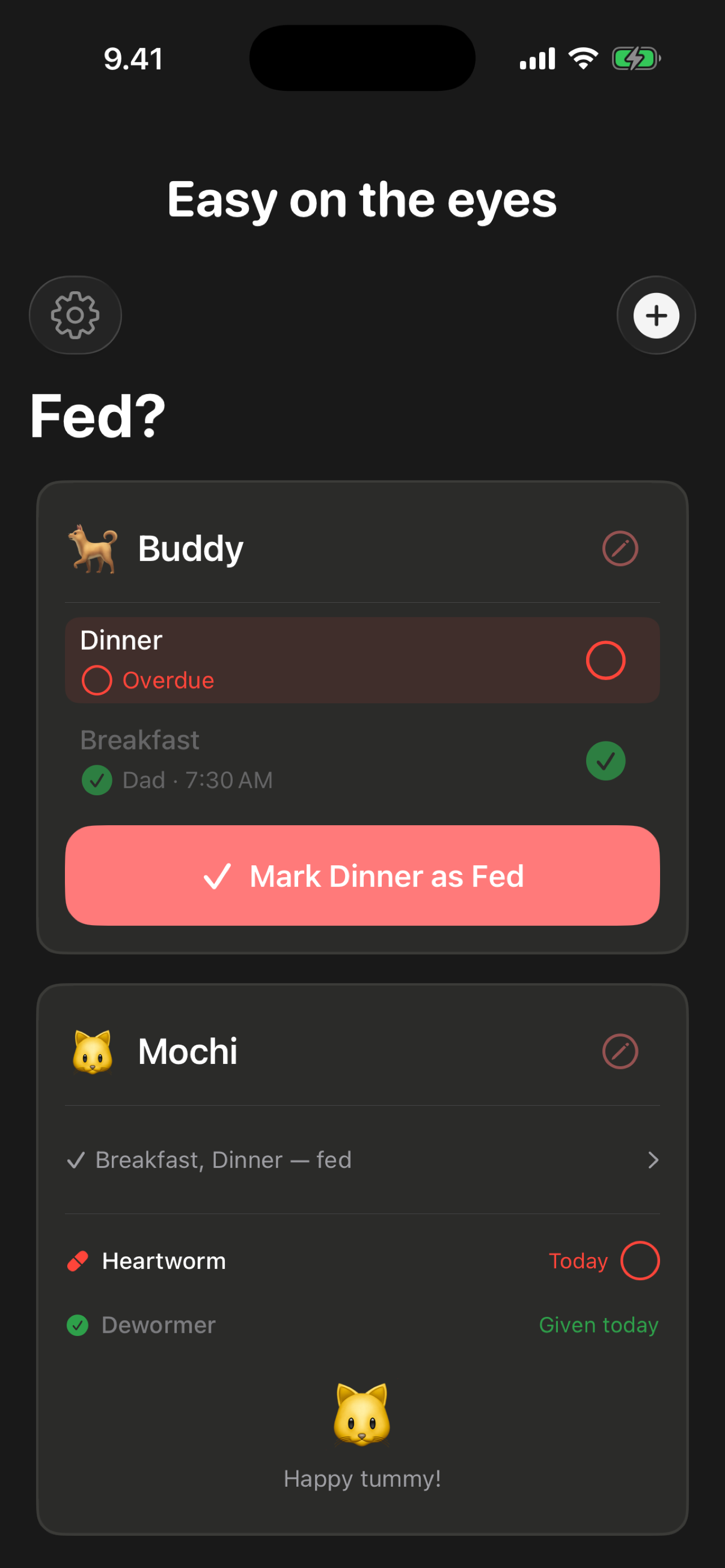 Fed? dark mode — easy on the eyes for late-night feeding
