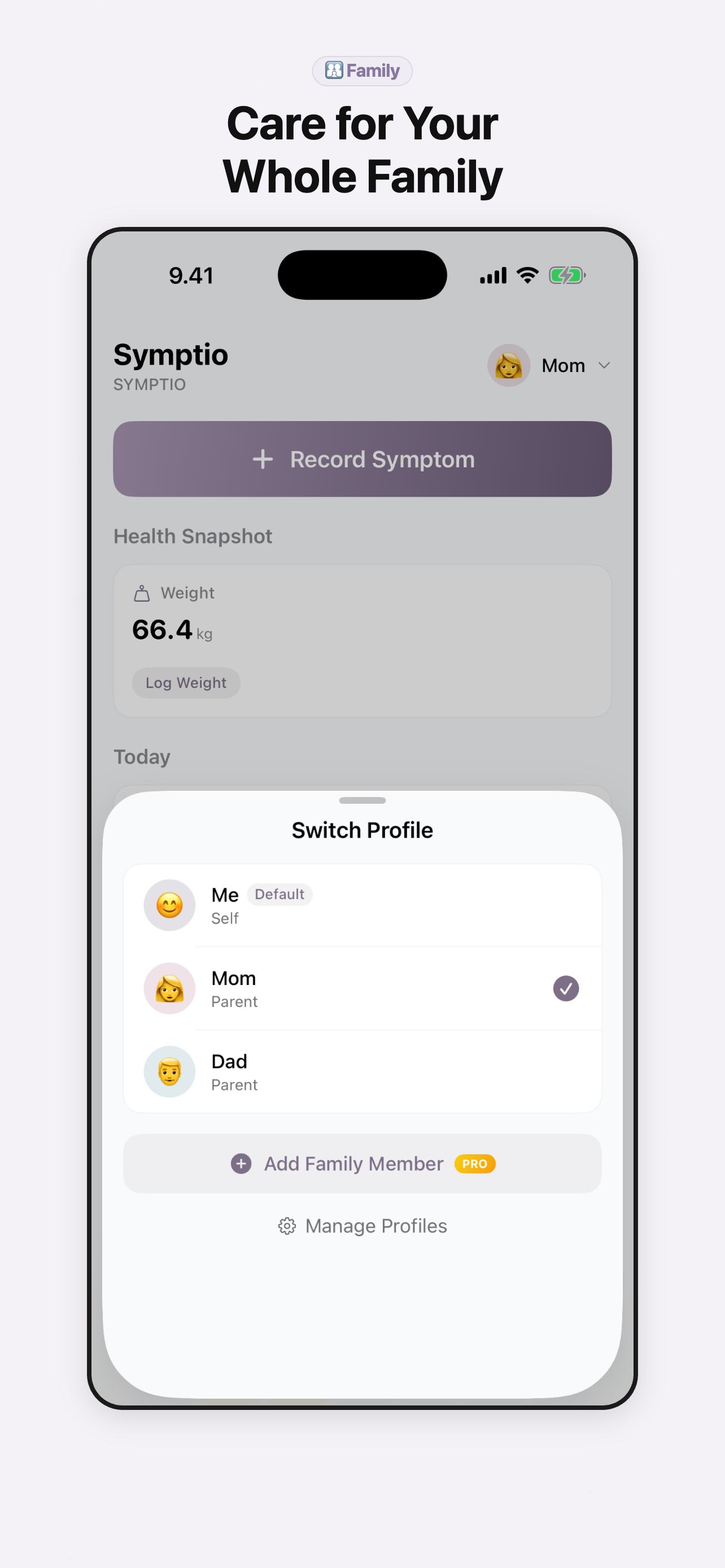 Symptio - Family care profiles